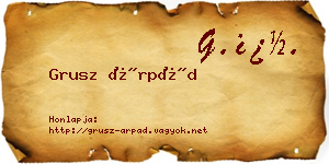 Grusz Árpád névjegykártya
